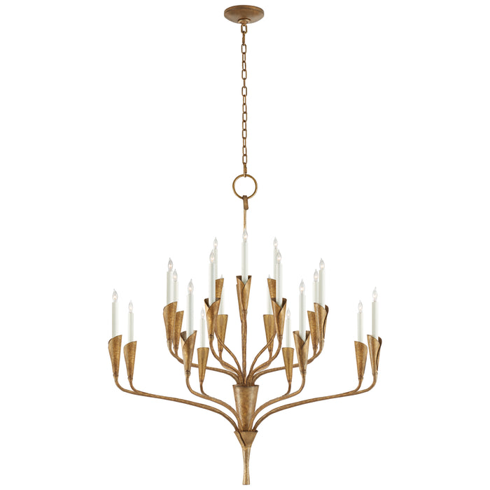 Aiden 20 Light Chandelier in Gilded Iron