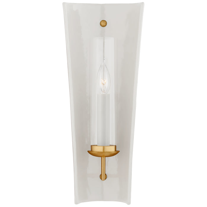 Downey One Light Wall Sconce in White and Gild