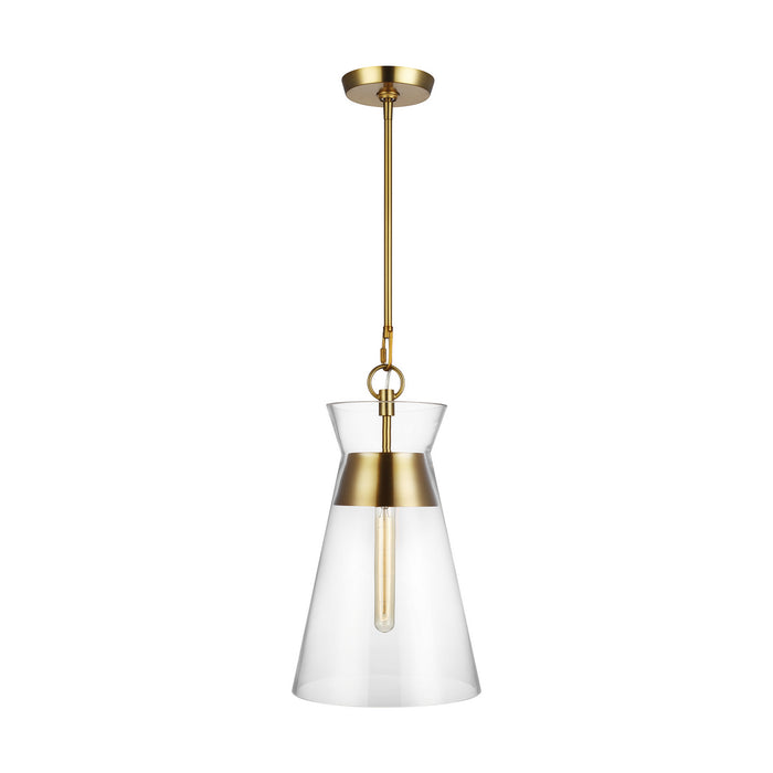 Atlantic One Light Pendant in Burnished Brass