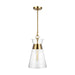 Atlantic One Light Pendant in Burnished Brass