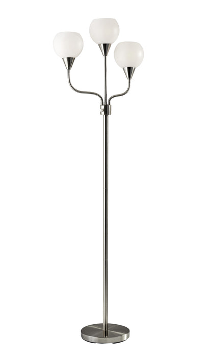 Phillip Three Light Floor Lamp in Brushed Steel