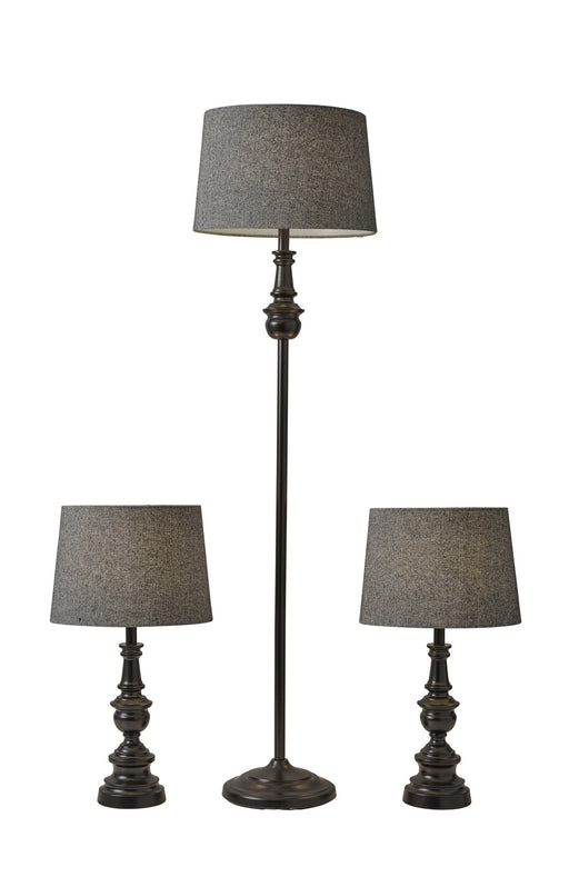 Chandler 3 Piece Floor & Table Lamp Set in Dark Bronze