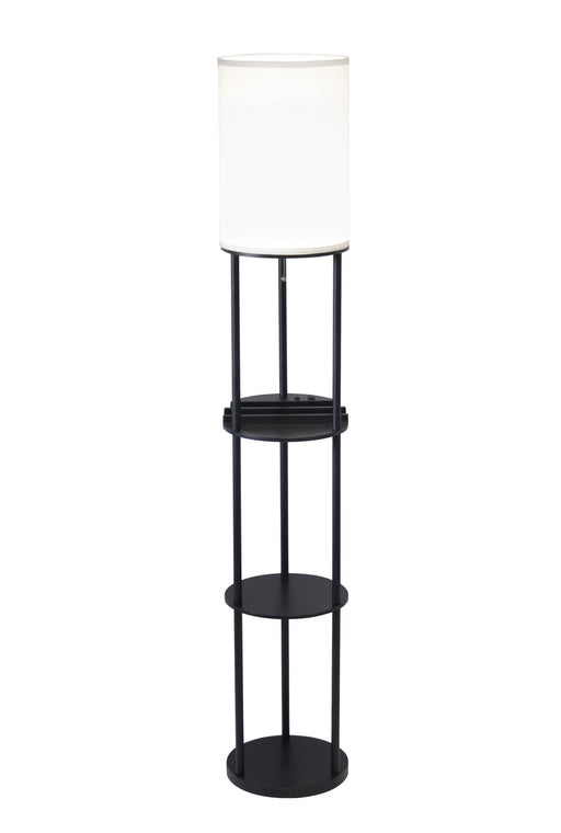 Charging Station Floor Lamp in Black