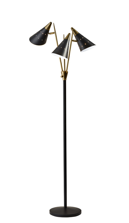 Nadine Three Light Floor Lamp in Matte Black