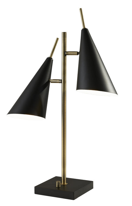 Owen Two Light Table Lamp in Black Painted