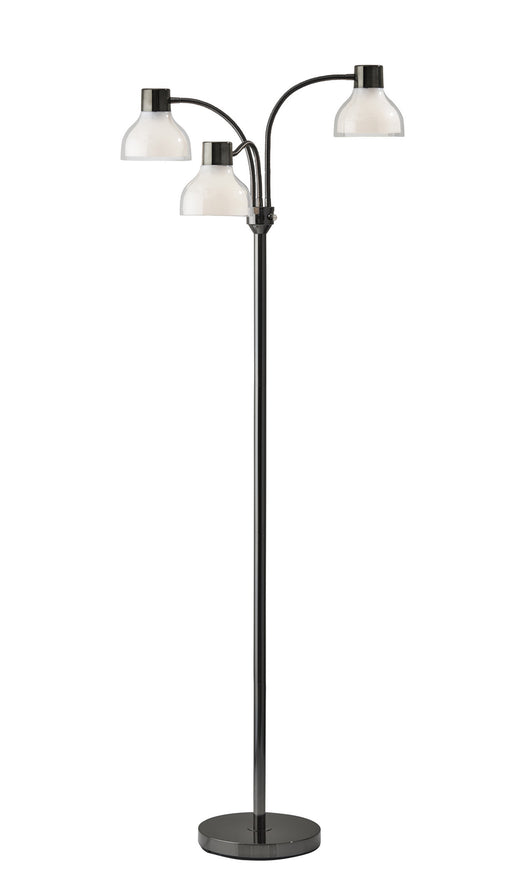 Presley Three Light Floor Lamp in Black Nickel