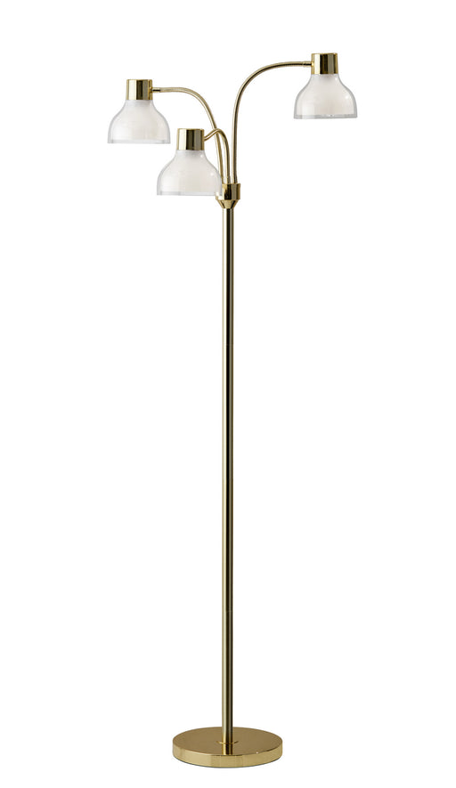 Presley Three Light Floor Lamp in Shiny Gold