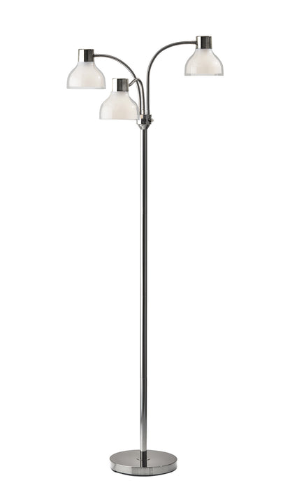 Presley Three Light Floor Lamp in Polished Nickel