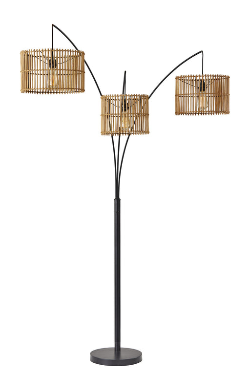 Cabana Three Light Arc Lamp in Dark Bronze Painted