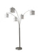 Trinity Five Light Arc Lamp in Brushed Steel