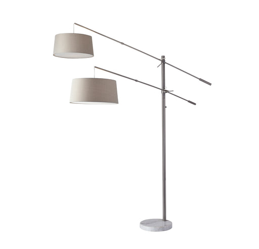 Manhattan Two Light Floor Lamp in Brushed Steel