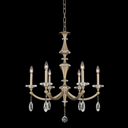 012171-045-FR001- Modern Classic Floridia 6-Light Chandelier in Matte Brushed Champagne Gold by Allegri