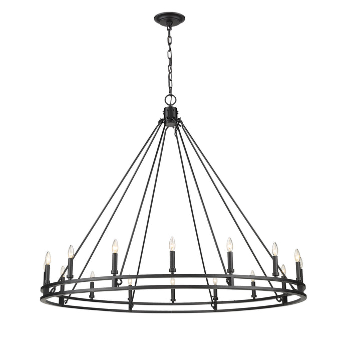 4005-16MB- Dennison 16 Light Chandelier in Matte Black by Z-Lite