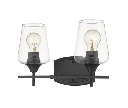 473-2V-MB- Joliet 2-Light Vanity in Matte Black with Clear Glass Shade by Z-Lite