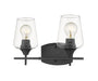 473-2V-MB- Joliet 2-Light Vanity in Matte Black with Clear Glass Shade by Z-Lite