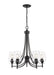 473-5MB- Joliet 5-Light Chandelier in Matte Black with Clear Glass Shade by Z-Lite