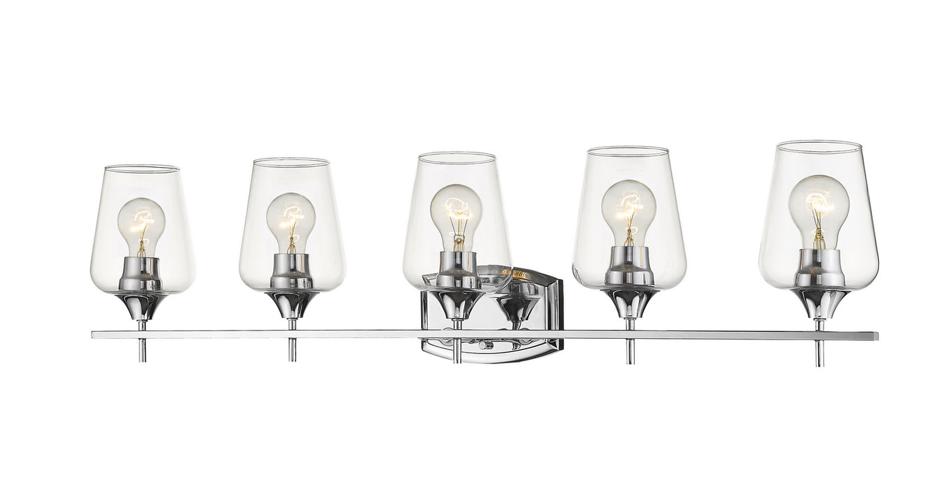 473-5V-CH- Joliet 5-Light Vanity in Chrome with Clear Glass Shade by Z-Lite