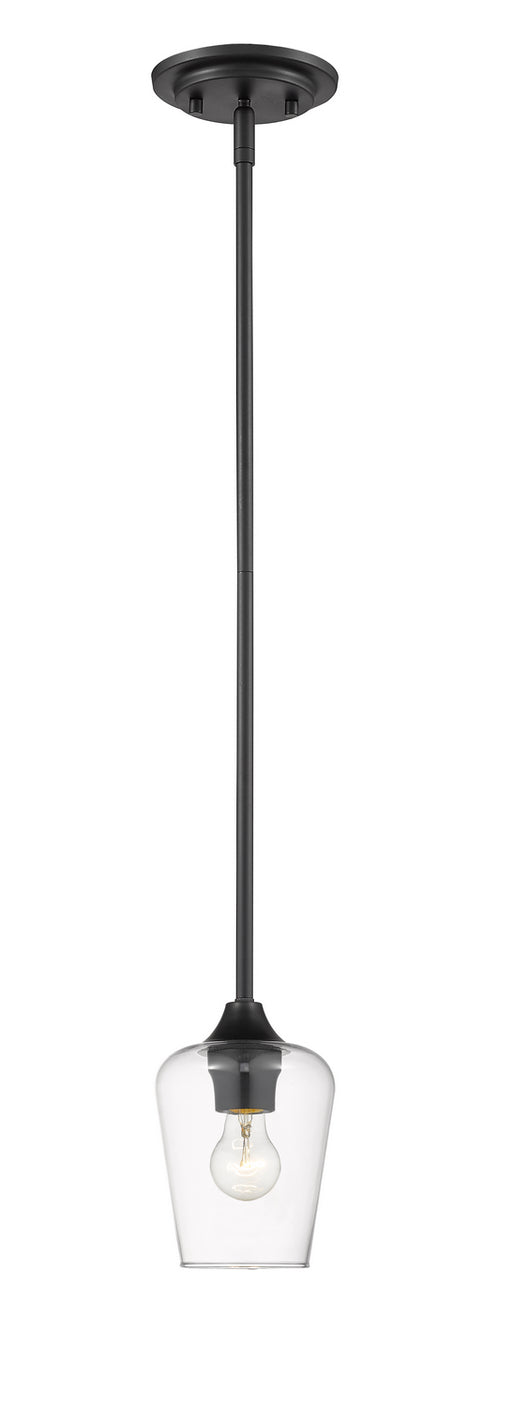 473MP-MB- Joliet 1-Light Mini Pendant in Matte Black with Clear Glass Shade by Z-Lite