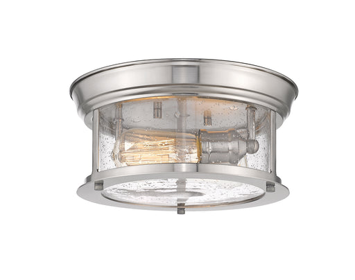 727F10-BN- Sonna 2-Light Flush Mount in Brushed Nickel with Clear Seedy Glass Shade by Z-Lite