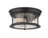 727F10-MB- Sonna 2-Light Flush Mount in Matte Black with Clear Seedy Glass Shade by Z-Lite