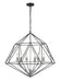 918-30MB-CH- Geo 6-Light Chandelier in Matte Black & Chrome with Matte Black Steel Shade by Z-Lite