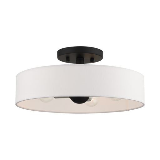 46927-04 - Venlo 4-Light Semi Flush Mount in Black with Brushed Nickel Accents by Livex Lighting