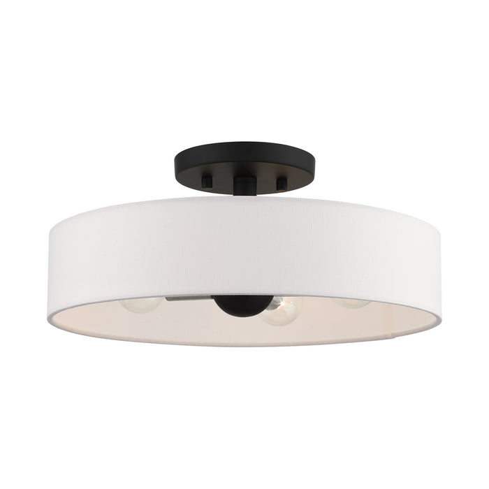 46927-04 - Venlo 4-Light Semi Flush Mount in Black with Brushed Nickel Accents by Livex Lighting