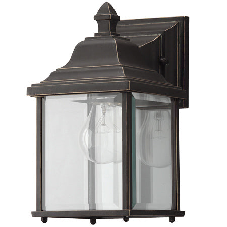 931-20- Charleston Outdoor 1-Light Wall Sconce in Antique Bronze with Beveled Glass by Dolan Designs