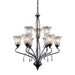 08079-BKC - Nouveau 9-Light Chandelier in Black Chrome by ELK Home