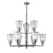 60008-6+3 - Halophane 9-Light Chandelier in Polished Chrome by ELK Home