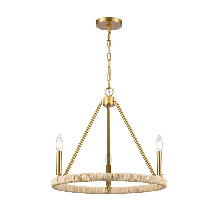 32473/3 - Abaca 3-Light Chandelier in Brushed Gold by ELK Home