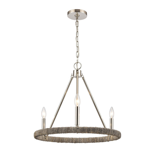 32483/3 - Abaca 3-Light Chandelier in Polished Nickel by ELK Home