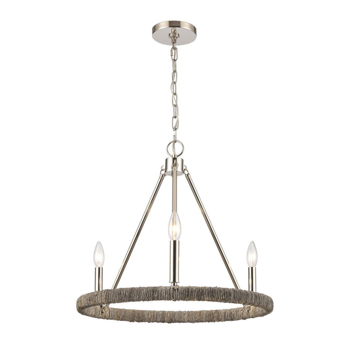 32483/3 - Abaca 3-Light Chandelier in Polished Nickel by ELK Home