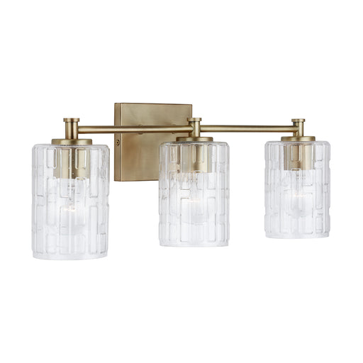 Emerson Three Light Vanity in Aged Brass