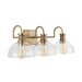 Cassidy Three Light Vanity in Aged Brass