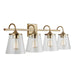 Jayne Four Light Vanity in Aged Brass