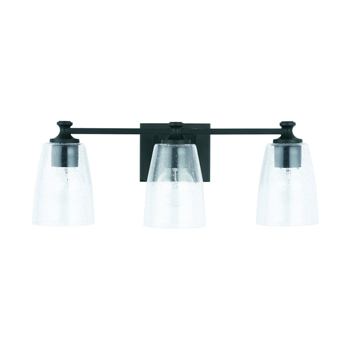 Myles Three Light Vanity in Matte Black