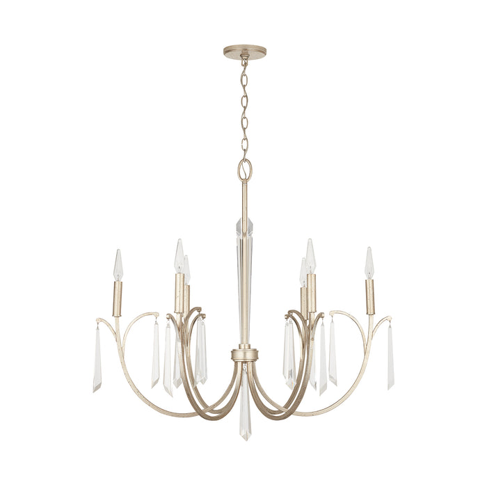 Gwyneth Six Light Chandelier in Winter Gold