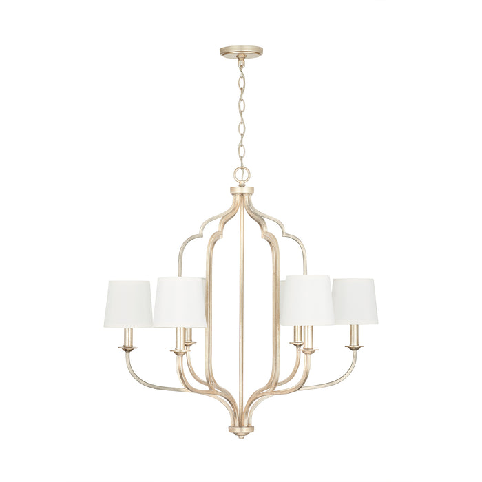 Ophelia Six Light Chandelier in Winter Gold