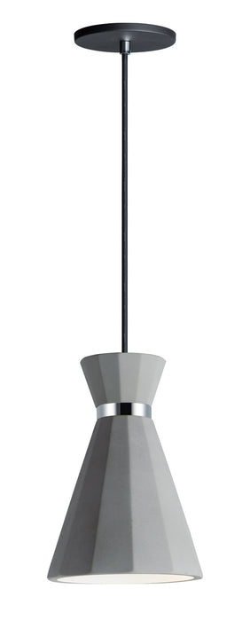 Sash 1-Light LED Pendant in Gray / Polished Chrome