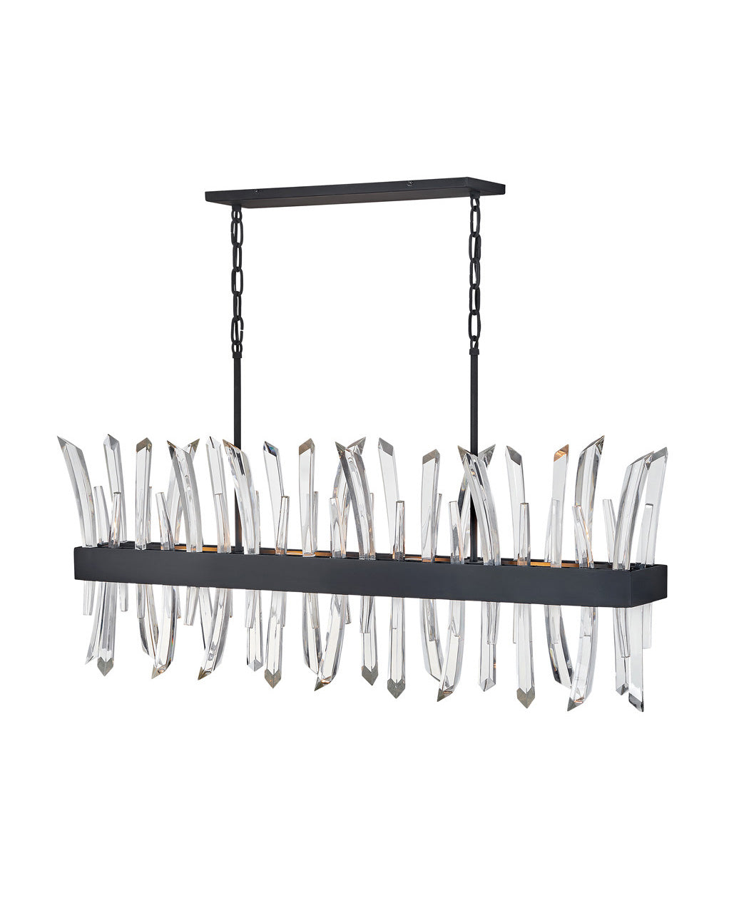 Revel Four Light Linear Chandelier in Black - Lamps Expo