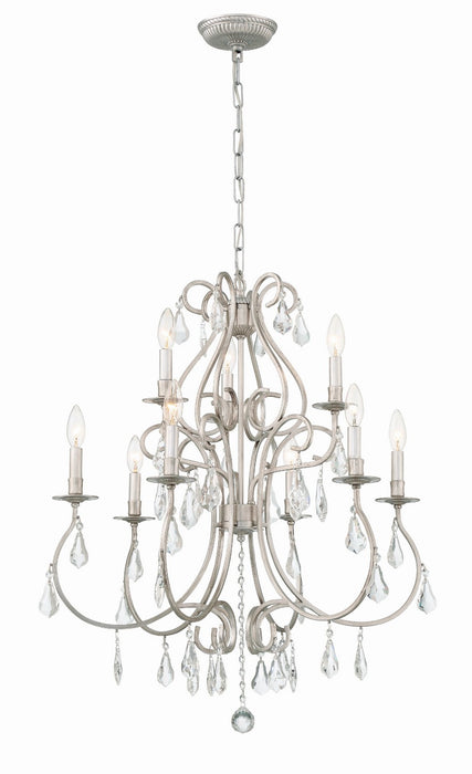 Ashton 9-Light Chandelier in Olde Silver by Crystorama - MPN 5019-OS-CL-S