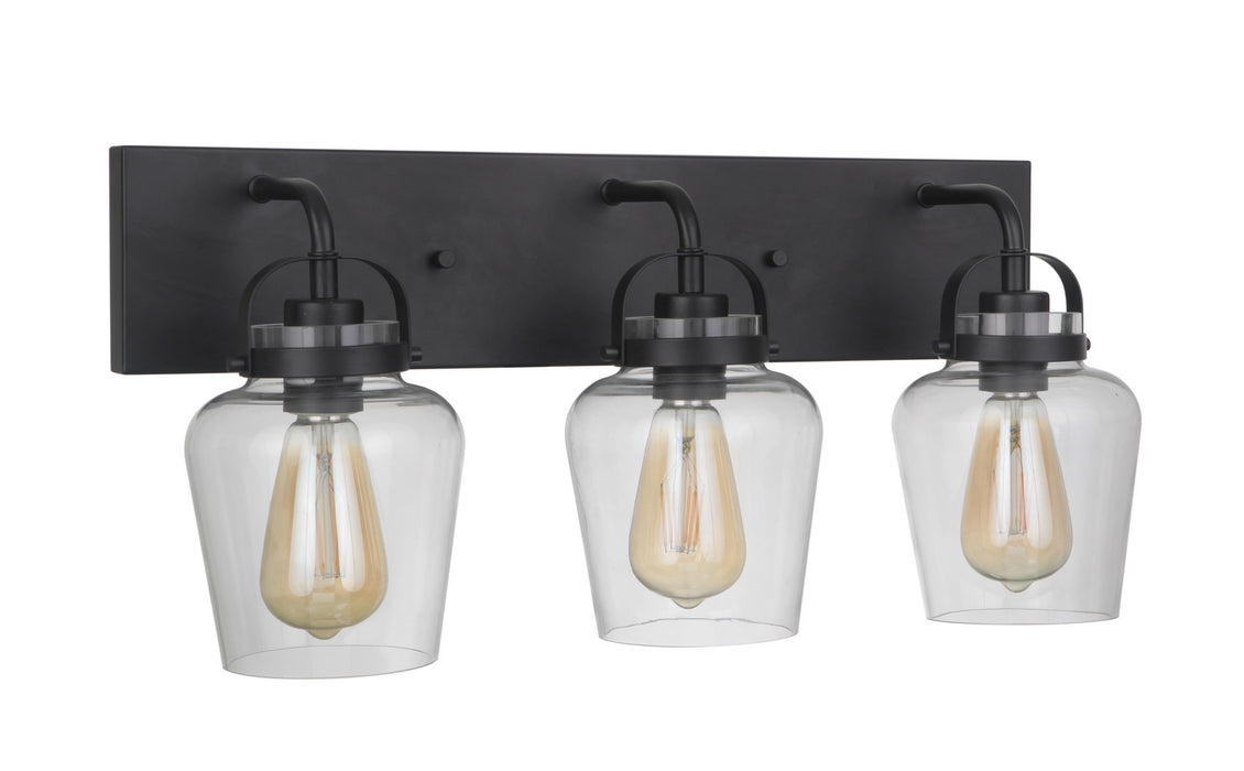 Trystan Three Light Vanity in Flat Black