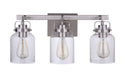 Foxwood Three Light Vanity in Brushed Polished Nickel