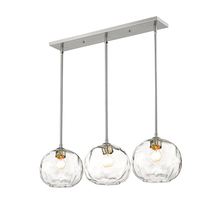 Chloe Three Light Island in Brushed Nickel