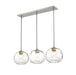 Chloe Three Light Island in Brushed Nickel