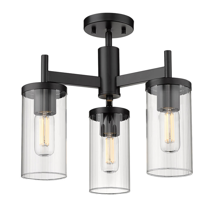 Winslett 3-Light Semi-Flush in Matte Black