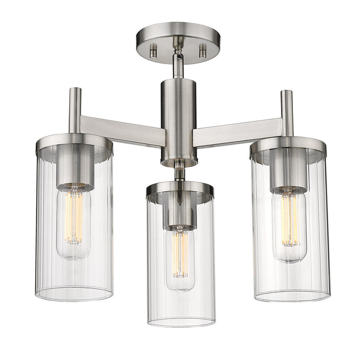 Winslett 3-Light Semi-Flush in Pewter