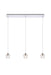 Eren 3-Light Pendant in Chrome with Clear Royal Cut Crystal