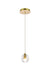 Eren 1-Light Pendant in Gold with Clear Royal Cut Crystal
